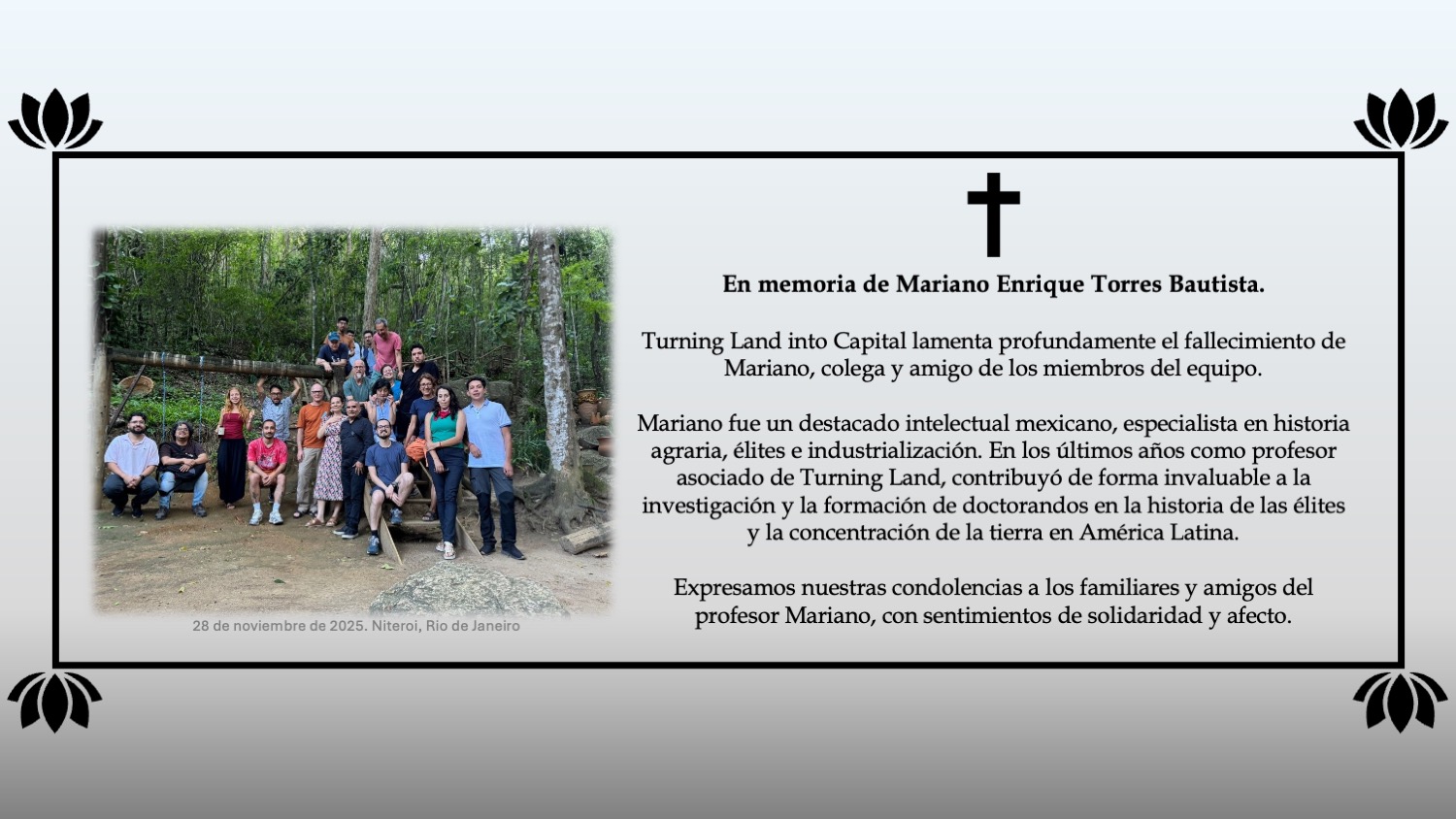 En memoria de Mariano Enrique Torres Bautista - Esquela